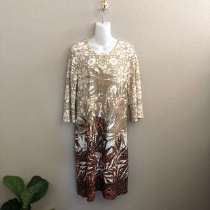 3/$20 Tacera Printed Knit Dress With Ring Neckline